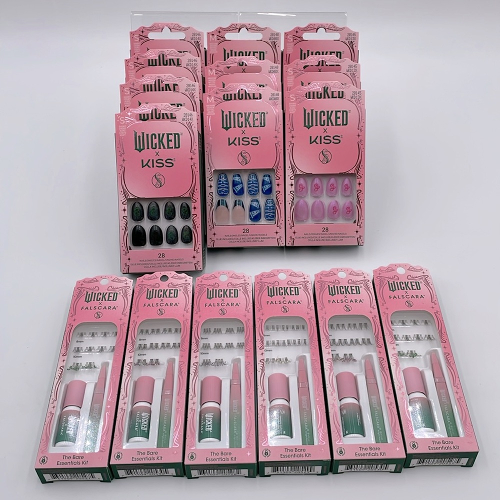 Wicked X Kiss Nails & Wicked X Falscara Lash Kits Halloween Party‎ Cosplay NEW